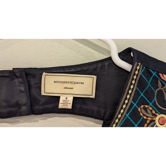 Anthropologie x Moulinette Soeurs Embroidered Dress Size 4 - Picture 4 of 8